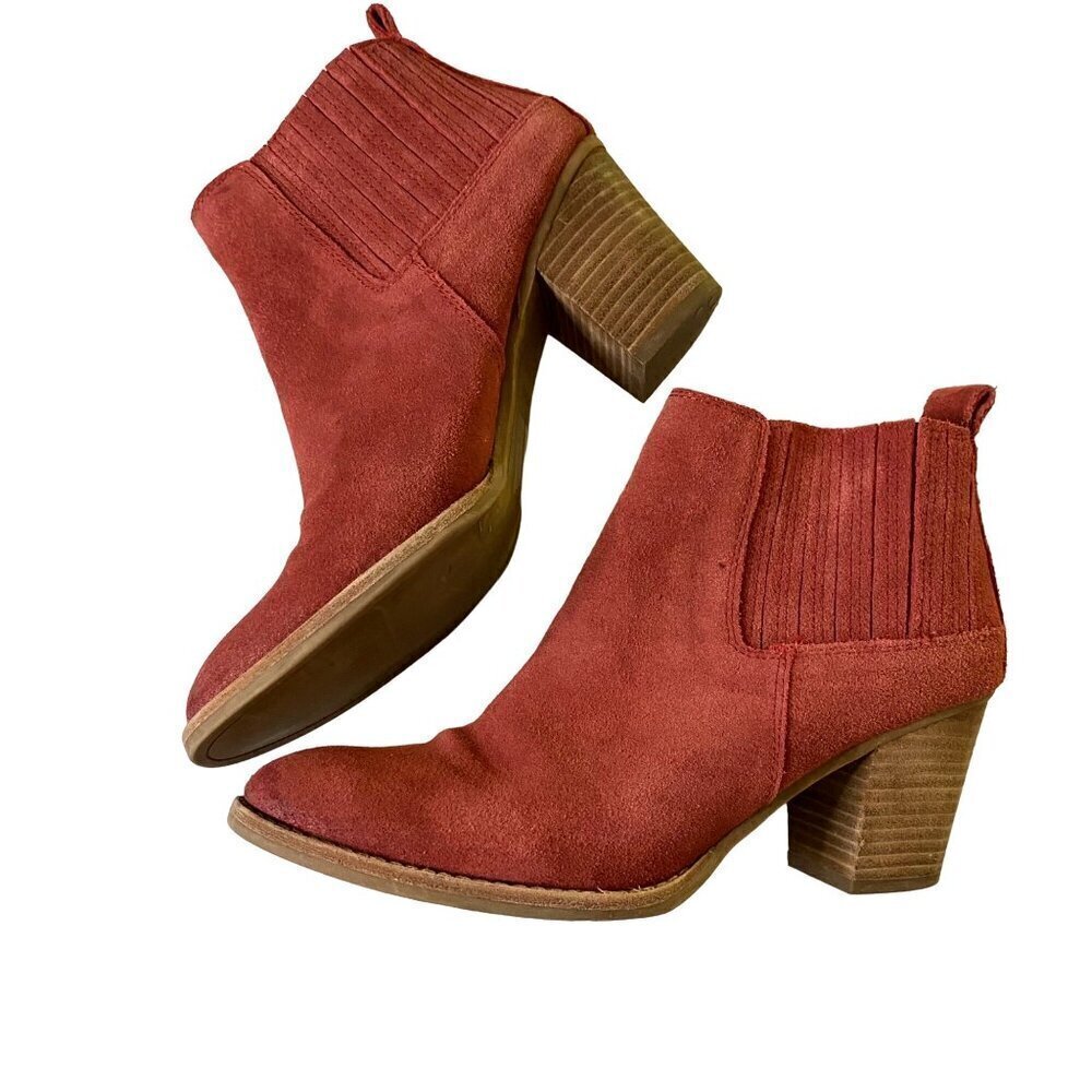 Suede Ankle Boots in Rusty pink
